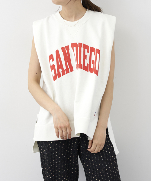 U by SPICK&SPAN（ユーバイスピックアンドスパン）の「【RUSSELL ATHLETIC/ラッセル・アスレティック】 HIGH COTTON Sweat Wmns（Tシャツ/カットソー・レディース・ネイビー/アイボリー/レッド・FREE）」の5枚目の写真