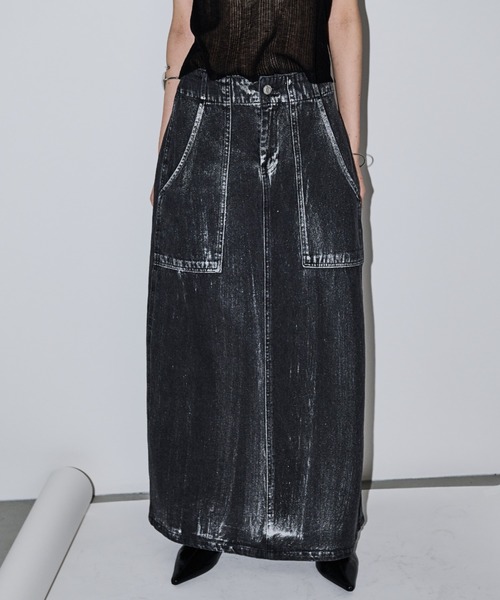AIC.（エーアイシー）の「バックスリット箔プリントデニムロングスカート（デニムスカート・レディース・ライトブルー/ブラック・FREE）」の19枚目の写真