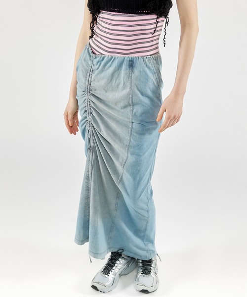 MAISON SPECIAL ケミカルウォッシュスプレートリムスカート 36 MAISON SPECIAL（メゾンスペシャル）の「Chemical Wash Spray