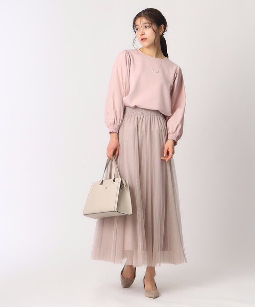 DRESKIP（ドレスキップ）の「◆【8分袖】お袖異素材 ドッキングトップス（Tシャツ/カットソー・レディース・サンドベージュ/ライトブルー/ベビーピンク/ブラック・04/03/02）」の19枚目の写真