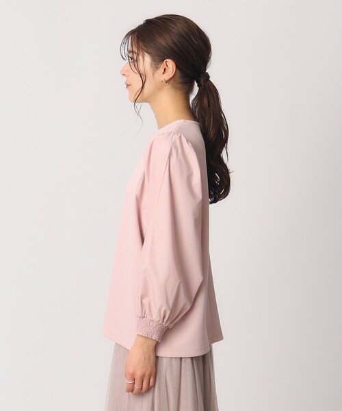 DRESKIP（ドレスキップ）の「◆【8分袖】お袖異素材 ドッキングトップス（Tシャツ/カットソー・レディース・サンドベージュ/ライトブルー/ベビーピンク/ブラック・04/03/02）」の22枚目の写真