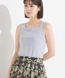 OMNES（オムネス）の「コットンベア天竺チラ見え防止スクエアネックタンクトップ（タンクトップ）」