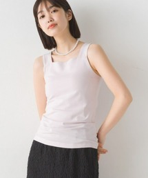 OMNES（オムネス）の「コットンベア天竺チラ見え防止スクエアネックタンクトップ（タンクトップ）」