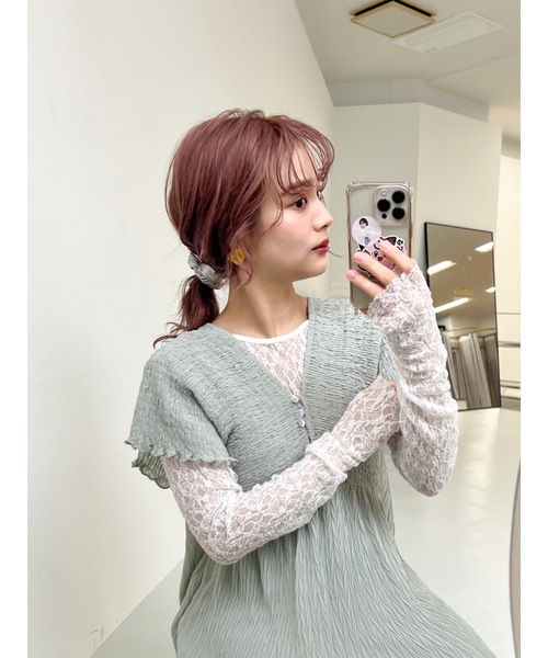 tシャツ 「前後2way/サムホール付き」flower lace sew レディース 前後2way/サムホール付き】flower lace sew（Tシャツ/カットソー