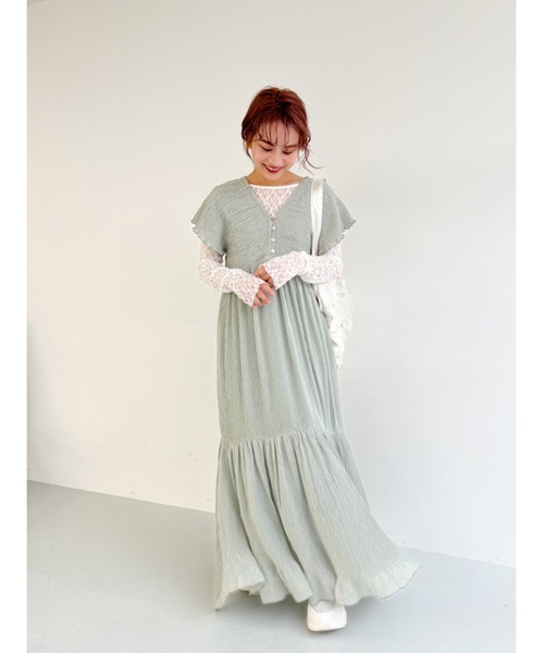 tシャツ 「前後2way/サムホール付き」flower lace sew レディース jumelle（ジュメロ）の「【前後2way/サムホール付き】flower