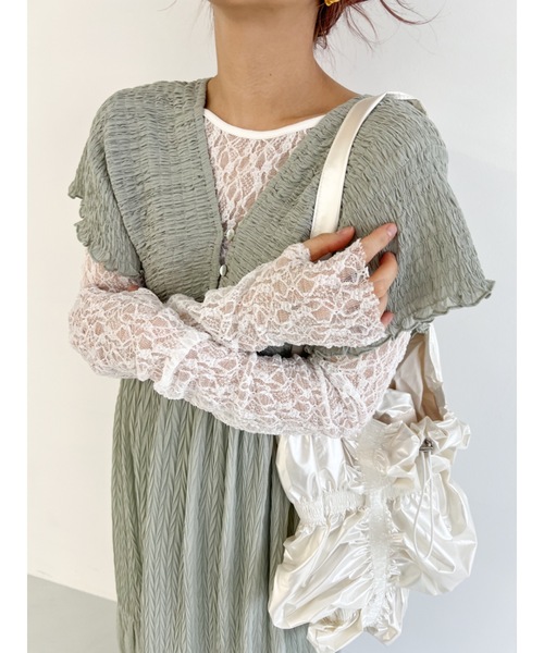 tシャツ 「前後2way/サムホール付き」flower lace sew レディース 前後2way/サムホール付き】flower lace sew（Tシャツ/カットソー