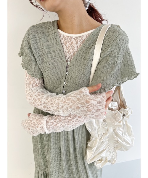 JUMELLE（ジュメロ）の「【前後2way/サムホール付き】flower lace sew（Tシャツ/カットソー・レディース・ホワイト・FREE）」の9枚目の写真