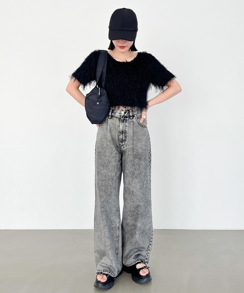 Heather(ヘザー)の「ジャガードカットプルオーバー(半袖) 118690(Tシャツ/カットソー・レディース・ブラック/アイボリー/ブルー・FREE)」の18枚目の写真