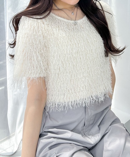 Heather(ヘザー)の「ジャガードカットプルオーバー(半袖) 118690(Tシャツ/カットソー・レディース・ブラック/アイボリー/ブルー・FREE)」の13枚目の写真