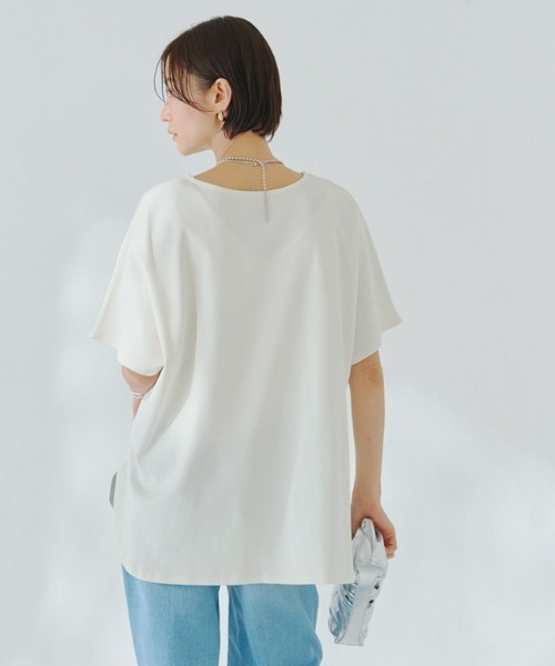 RASW（ラス）の「[RASW]コーマコットンオーバーTシャツ（Tシャツ/カットソー・レディース・オフホワイト/チャコール/ブラック・L/M）」の15枚目の写真