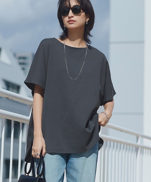 ラス RASW コーマコットンオーバーTシャツ （ブラック） オーバーサイズ 無地 ラグラン Tシャツ DT4340【MASONPRINCE