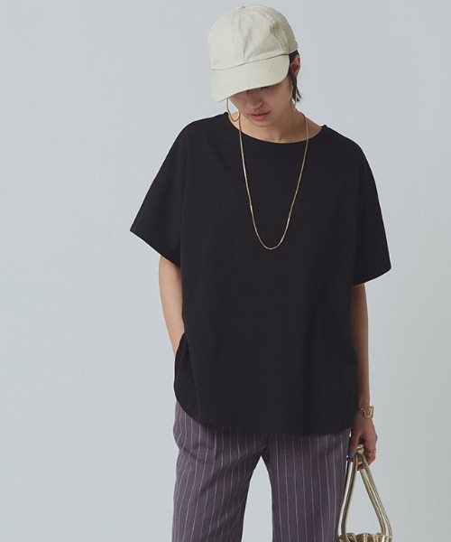 RASW（ラス）の「[RASW]コーマコットンオーバーTシャツ（Tシャツ/カットソー・レディース・オフホワイト/チャコール/ブラック・L/M）」の10枚目の写真