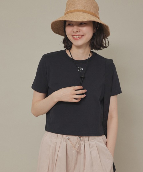 ROPE' PICNIC（ロペピクニック）の「ロゴ刺繍入りちびTシャツ（Tシャツ/カットソー・レディース・ホワイト/ブラック/イエロー系その他・38）」の7枚目の写真