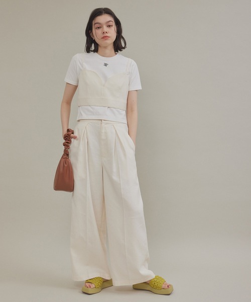 ROPE' PICNIC（ロペピクニック）の「ロゴ刺繍入りちびTシャツ（Tシャツ/カットソー・レディース・ホワイト/ブラック/イエロー系その他・38）」の9枚目の写真