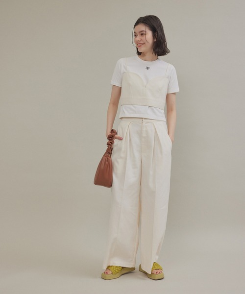 ROPE' PICNIC（ロペピクニック）の「ロゴ刺繍入りちびTシャツ（Tシャツ/カットソー・レディース・ホワイト/ブラック/イエロー系その他・38）」の10枚目の写真