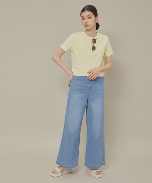 ROPE' PICNIC（ロペピクニック）の「ロゴ刺繍入りちびTシャツ（Tシャツ/カットソー・レディース・ホワイト/ブラック/イエロー系その他・38）」の15枚目の写真