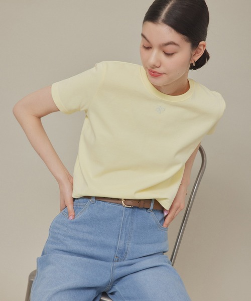 ROPE' PICNIC（ロペピクニック）の「ロゴ刺繍入りちびTシャツ（Tシャツ/カットソー・レディース・ホワイト/ブラック/イエロー系その他・38）」の18枚目の写真