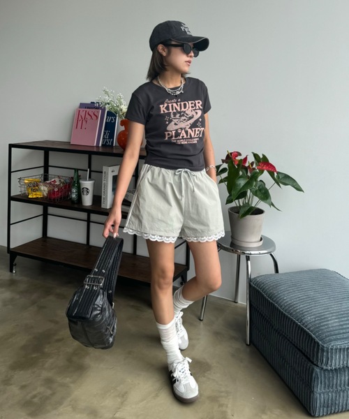 SHAGGIE（シャギー）の「サイドラインナイロンレースショートパンツ（その他パンツ・レディース・カーキ/ブラック・FREE）」の22枚目の写真