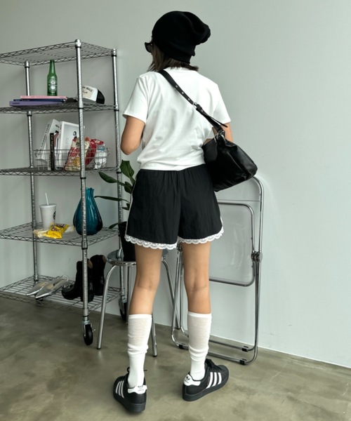 SHAGGIE（シャギー）の「サイドラインナイロンレースショートパンツ（その他パンツ・レディース・カーキ/ブラック・FREE）」の9枚目の写真