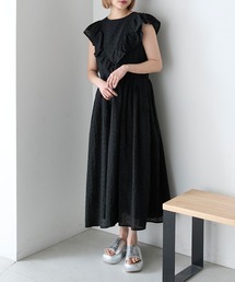 【forksy.】アイレット刺繍レースフリルワンピース