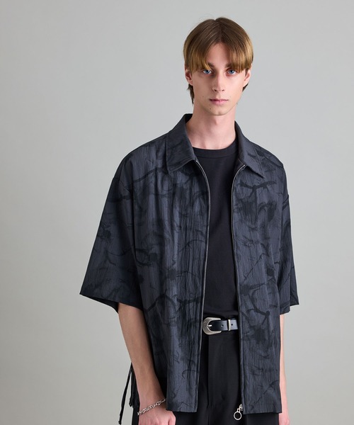 【限定特価】 セール】【 追加生産 】サイドスリットZIPシャツ（シャツ トップス