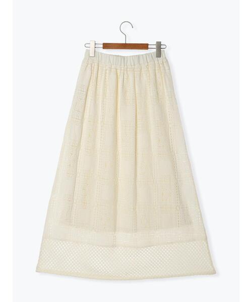 Lugnoncure（ルノンキュール）の「スクエアレースロングスカート（スカート・レディース・ブラック/オフホワイト・F）」の16枚目の写真