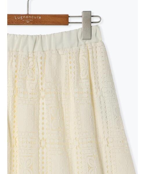 Lugnoncure（ルノンキュール）の「スクエアレースロングスカート（スカート・レディース・ブラック/オフホワイト・F）」の18枚目の写真