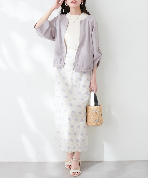 natural couture(ナチュラルクチュール)の「肩タック涼しげブルゾン(ブルゾン・レディース・アイボリー/サックスブルー/グレイッシュベージュ・FREE)」の11枚目の写真