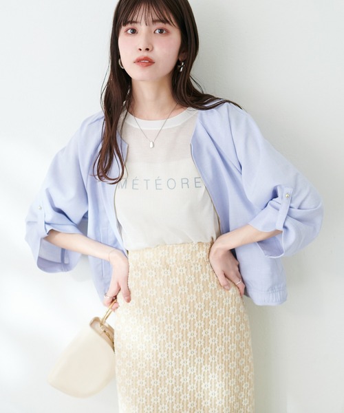 natural couture(ナチュラルクチュール)の「肩タック涼しげブルゾン(ブルゾン・レディース・アイボリー/サックスブルー/グレイッシュベージュ・FREE)」の13枚目の写真