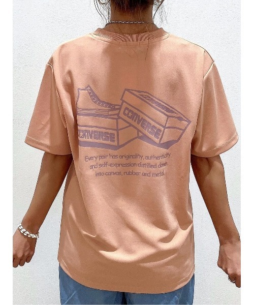 CONVERSE（コンバース）の「【接触冷感】【CONVERSE】バリュープリントＴシャツ / 吸水速乾 / UVカット（Tシャツ/カットソー・メンズ・ライム/ピンク/ブルー/ホワイト×グレー/ブラック×ホワイト/ホワイト×ネイビー/ブラック/グレー/ベージュ/ホワイト・S/M/L/XL）」の10枚目の写真