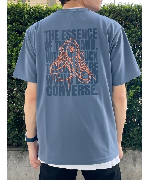 CONVERSE（コンバース）の「【接触冷感】【CONVERSE】バリュープリントＴシャツ / 吸水速乾 / UVカット（Tシャツ/カットソー・メンズ・ライム/ピンク/ブルー/ホワイト×グレー/ブラック×ホワイト/ホワイト×ネイビー/ブラック/グレー/ベージュ/ホワイト・S/M/L/XL）」の9枚目の写真