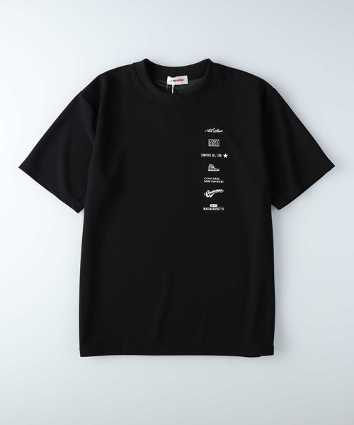 CONVERSE（コンバース）の「【接触冷感】【CONVERSE】バリュープリントＴシャツ / 吸水速乾 / UVカット（Tシャツ/カットソー・メンズ・ライム/ピンク/ブルー/ホワイト×グレー/ブラック×ホワイト/ホワイト×ネイビー/ブラック/グレー/ベージュ/ホワイト・S/M/L/XL）」の4枚目の写真