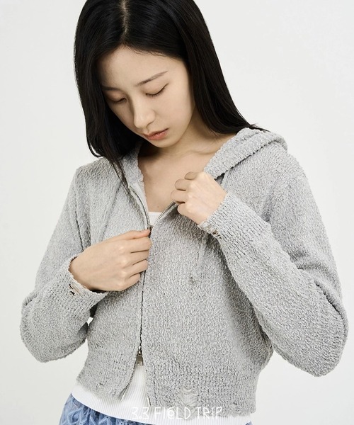 3.3 Field Trip (3.3フィールドトリップ)の「3.3 Field Trip/ダメージサマーフーディー(パーカー・レディース・アイボリー/グレー・FREE)」の14枚目の写真