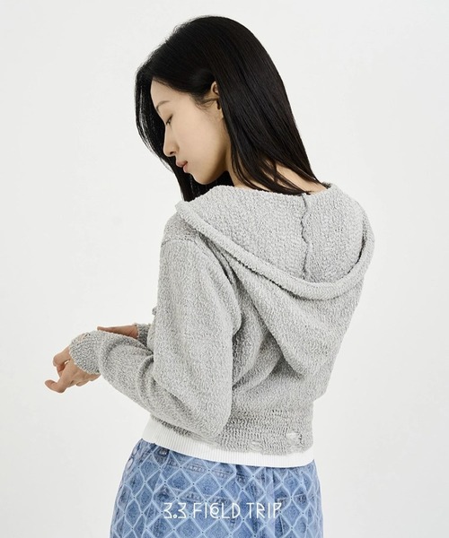 3.3 Field Trip (3.3フィールドトリップ)の「3.3 Field Trip/ダメージサマーフーディー(パーカー・レディース・アイボリー/グレー・FREE)」の13枚目の写真