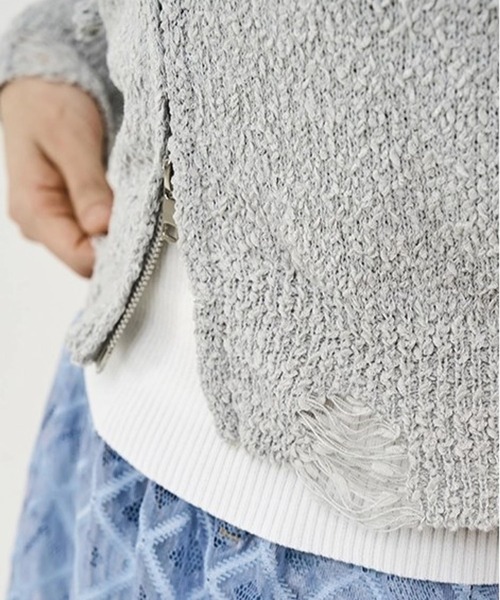 3.3 Field Trip (3.3フィールドトリップ)の「3.3 Field Trip/ダメージサマーフーディー(パーカー・レディース・アイボリー/グレー・FREE)」の8枚目の写真