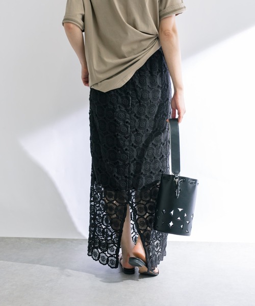 RIVE DROITE（リヴドロワ）の「レースマキシタイトスカート（スカート・レディース・オフホワイト/ブラック・36/38）」の18枚目の写真