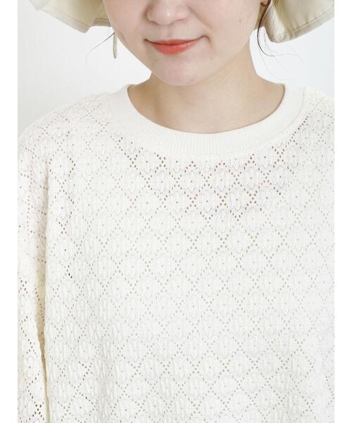 Samansa Mos2（サマンサ モスモス）の「コクーンスリーブレースTシャツ（Tシャツ/カットソー・レディース・ブルー/ブラック/キナリ/オフホワイト・F）」の19枚目の写真