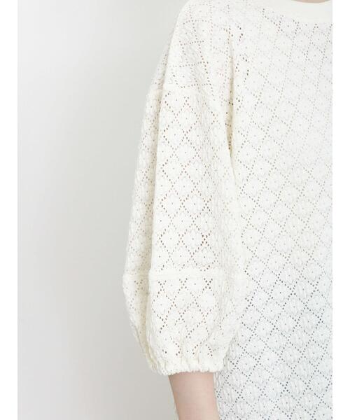 Samansa Mos2（サマンサ モスモス）の「コクーンスリーブレースTシャツ（Tシャツ/カットソー・レディース・ブルー/ブラック/キナリ/オフホワイト・F）」の14枚目の写真