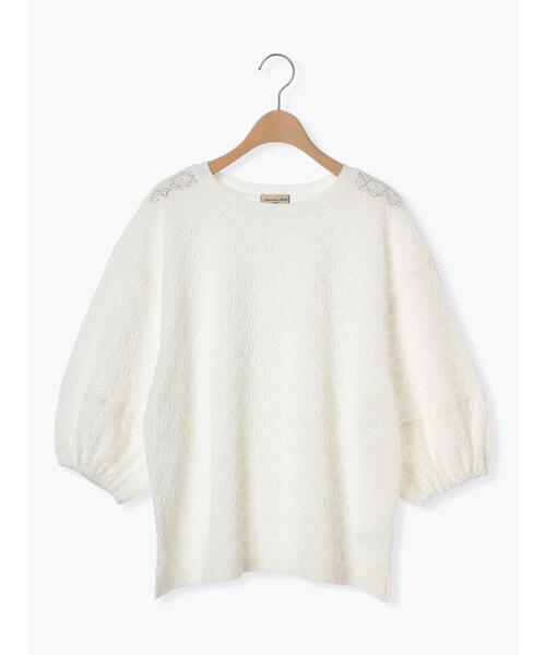 Samansa Mos2（サマンサ モスモス）の「コクーンスリーブレースTシャツ（Tシャツ/カットソー・レディース・ブルー/ブラック/キナリ/オフホワイト・F）」の17枚目の写真