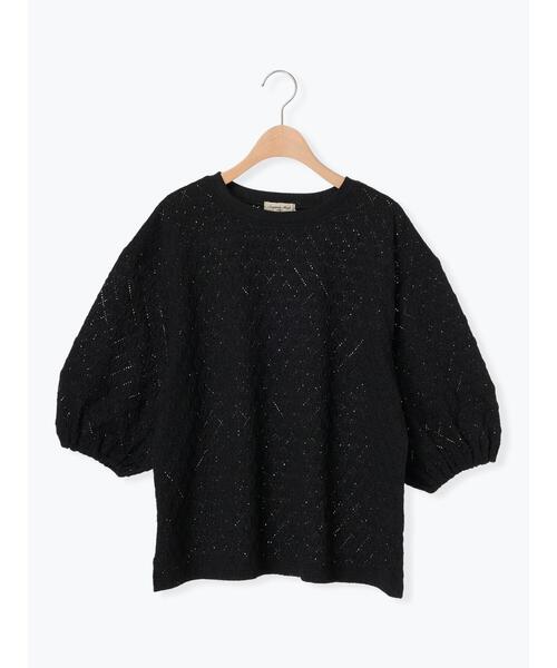 Samansa Mos2（サマンサ モスモス）の「コクーンスリーブレースTシャツ（Tシャツ/カットソー・レディース・ブルー/ブラック/キナリ/オフホワイト・F）」の18枚目の写真