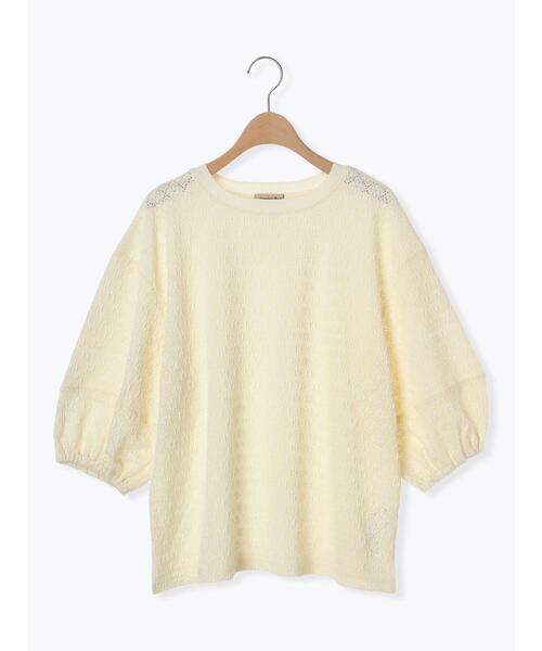 Samansa Mos2（サマンサ モスモス）の「コクーンスリーブレースTシャツ（Tシャツ/カットソー・レディース・ブルー/ブラック/キナリ/オフホワイト・F）」の7枚目の写真