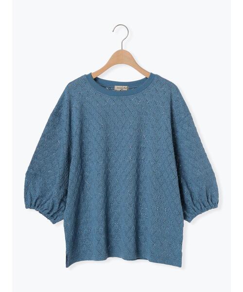 Samansa Mos2（サマンサ モスモス）の「コクーンスリーブレースTシャツ（Tシャツ/カットソー・レディース・ブルー/ブラック/キナリ/オフホワイト・F）」の8枚目の写真