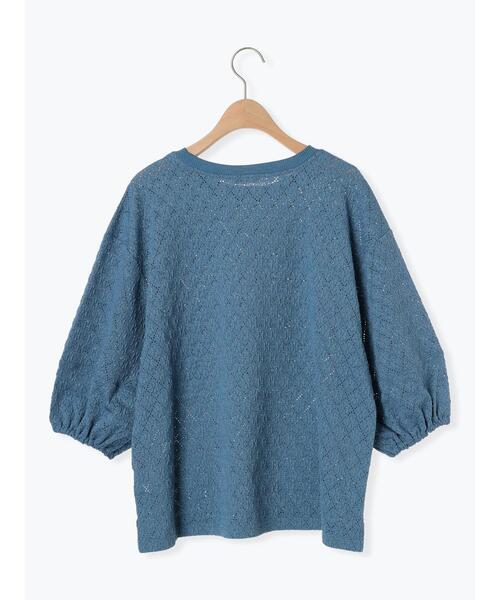 Samansa Mos2（サマンサ モスモス）の「コクーンスリーブレースTシャツ（Tシャツ/カットソー・レディース・ブルー/ブラック/キナリ/オフホワイト・F）」の9枚目の写真