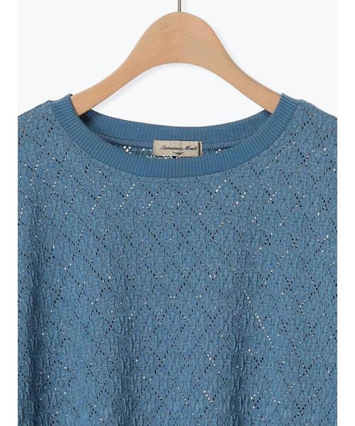 Samansa Mos2（サマンサ モスモス）の「コクーンスリーブレースTシャツ（Tシャツ/カットソー・レディース・ブルー/ブラック/キナリ/オフホワイト・F）」の10枚目の写真