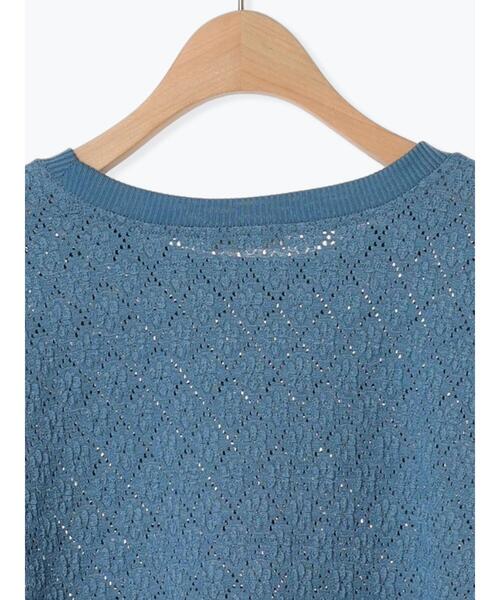 Samansa Mos2（サマンサ モスモス）の「コクーンスリーブレースTシャツ（Tシャツ/カットソー・レディース・ブルー/ブラック/キナリ/オフホワイト・F）」の5枚目の写真