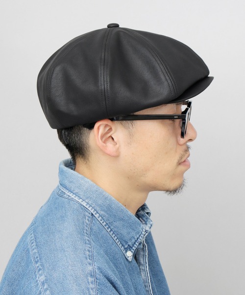 Basiquenti（ベーシックエンティ）の「フェイクレザー ビッグシルエット キャスケット（キャスケット・メンズ・ブラック・FREE）」の9枚目の写真