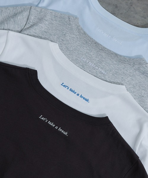 COLONY 2139（コロニートゥーワンスリーナイン）の「バックロゴ刺繍コンパクトTシャツ（Tシャツ/カットソー・レディース・サックスブルー/オフホワイト/ライトグレー/チャコールグレー・FREE）」の5枚目の写真