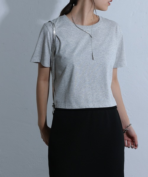 COLONY 2139（コロニートゥーワンスリーナイン）の「バックロゴ刺繍コンパクトTシャツ（Tシャツ/カットソー・レディース・サックスブルー/オフホワイト/ライトグレー/チャコールグレー・FREE）」の22枚目の写真