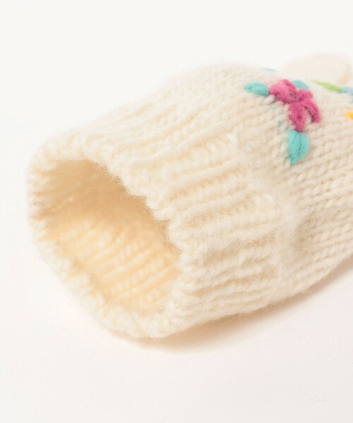 BEAMS BOY（ビームスボーイ）の「手編み フラワー刺繍 グローブ（手袋・レディース・ブラック/チャコールグレー/オフホワイト・ONE SIZE）」の9枚目の写真