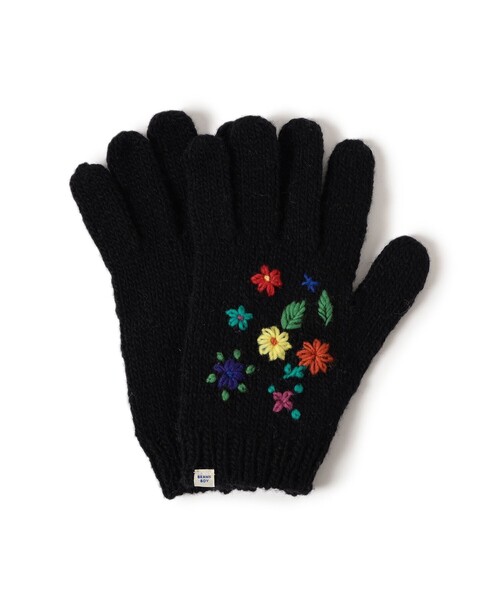 BEAMS BOY（ビームスボーイ）の「手編み フラワー刺繍 グローブ（手袋・レディース・ブラック/チャコールグレー/オフホワイト・ONE SIZE）」の17枚目の写真